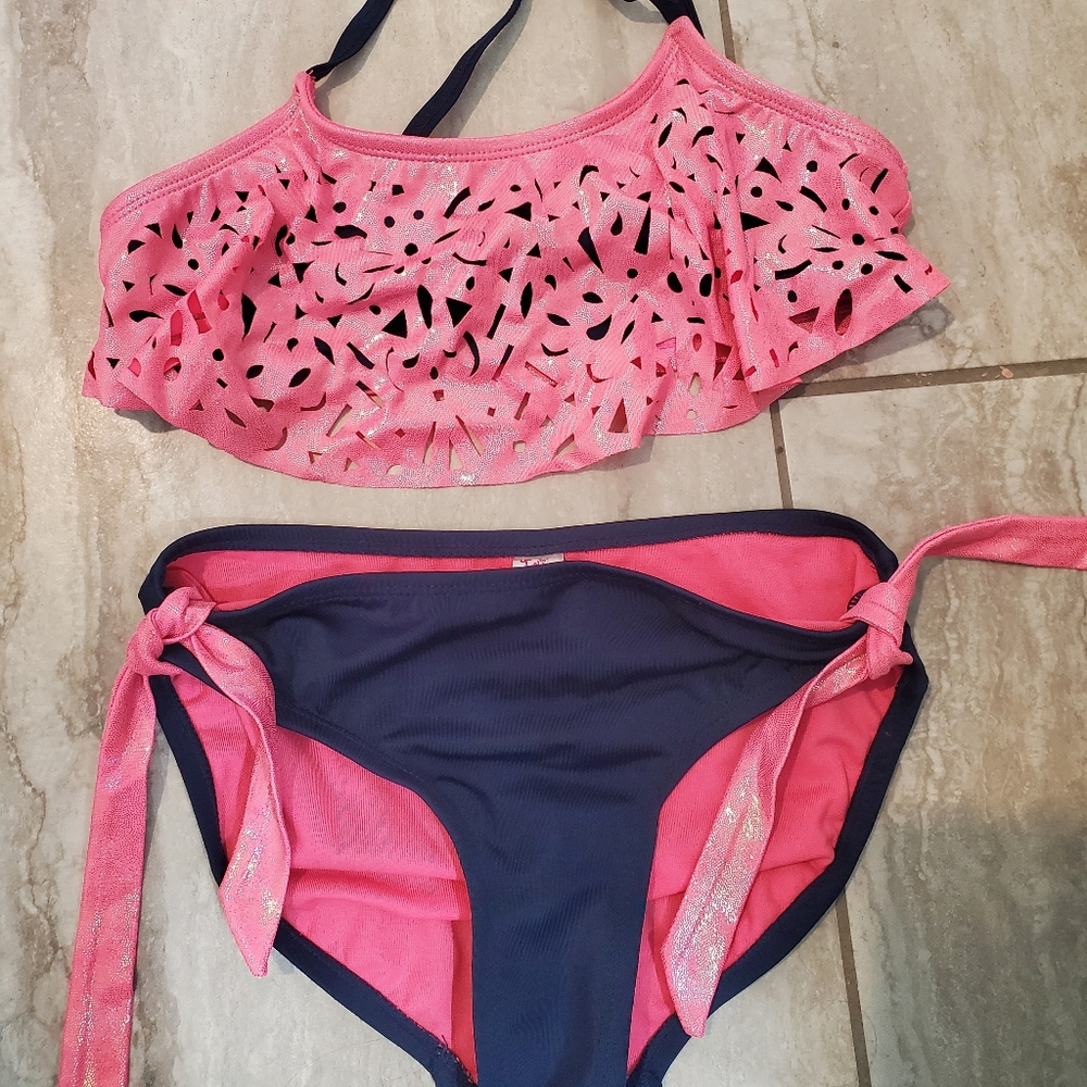 Girls Justice size 8 two piece swimsuit